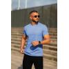 imageCOOFANDY Mens Crew Neck T Shirt Short Sleeve Casual Summer Basic Tee Slim Fit Workout TShirtLight Blue
