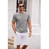 imageCOOFANDY Mens Crew Neck T Shirt Short Sleeve Casual Summer Basic Tee Slim Fit Workout TShirtLight Gray