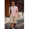 imageCOOFANDY Mens Crew Neck T Shirt Short Sleeve Casual Summer Basic Tee Slim Fit Workout TShirtLight Pink