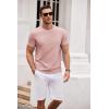 imageCOOFANDY Mens Crew Neck T Shirt Short Sleeve Casual Summer Basic Tee Slim Fit Workout TShirtLight Pink