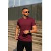 imageCOOFANDY Mens Crew Neck T Shirt Short Sleeve Casual Summer Basic Tee Slim Fit Workout TShirtWine Red
