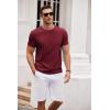 imageCOOFANDY Mens Crew Neck T Shirt Short Sleeve Casual Summer Basic Tee Slim Fit Workout TShirtWine Red
