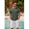 imageCOOFANDY Mens Crew Neck T Shirt Short Sleeve Casual Summer Basic Tee Slim Fit Workout TShirtYblackArmy Green2 Pack