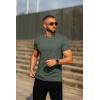 imageCOOFANDY Mens Crew Neck T Shirt Short Sleeve Casual Summer Basic Tee Slim Fit Workout TShirtYblackArmy Green2 Pack