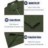 imageCOOFANDY Mens Fashion Quarter Zip Pullover Long Sleeve Quilted Sweatshirt Plaid Jacquard Polo Mock Neck SweatersArmy Green
