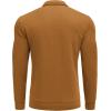 imageCOOFANDY Mens Fashion Quarter Zip Pullover Long Sleeve Quilted Sweatshirt Plaid Jacquard Polo Mock Neck SweatersCaramel