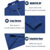 imageCOOFANDY Mens Fashion Quarter Zip Pullover Long Sleeve Quilted Sweatshirt Plaid Jacquard Polo Mock Neck SweatersDark Blue