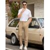 imageCOOFANDY Mens Golf Pants Stretch Work Dress Pants Quick Dry Lightweight Pants Casual Slim Fit Slacks with PocketsKhaki