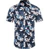 imageCOOFANDY Mens Hawaiian Shirts Short Sleeve Casual Button Down Tropical Beach ShirtA  Navy Blue  Lily