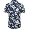 imageCOOFANDY Mens Hawaiian Shirts Short Sleeve Casual Button Down Tropical Beach ShirtA  Navy Blue  Lily