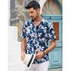 imageCOOFANDY Mens Hawaiian Shirts Short Sleeve Casual Button Down Tropical Beach ShirtA  Navy Blue  Lily