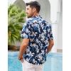 imageCOOFANDY Mens Hawaiian Shirts Short Sleeve Casual Button Down Tropical Beach ShirtA  Navy Blue  Lily