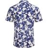 imageCOOFANDY Mens Hawaiian Shirts Short Sleeve Casual Button Down Tropical Beach ShirtB  Navy Blue  White Floral