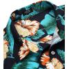 imageCOOFANDY Mens Hawaiian Shirts Short Sleeve Casual Button Down Tropical Beach ShirtBlack  Green Leaf