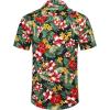imageCOOFANDY Mens Hawaiian Shirts Short Sleeve Casual Button Down Tropical Beach ShirtBlack  Red Floral