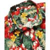 imageCOOFANDY Mens Hawaiian Shirts Short Sleeve Casual Button Down Tropical Beach ShirtBlack  Red Floral