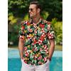 imageCOOFANDY Mens Hawaiian Shirts Short Sleeve Casual Button Down Tropical Beach ShirtBlack  Red Floral