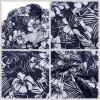 imageCOOFANDY Mens Hawaiian Shirts Short Sleeve Casual Button Down Tropical Beach ShirtBlack  White Floral