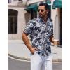 imageCOOFANDY Mens Hawaiian Shirts Short Sleeve Casual Button Down Tropical Beach ShirtBlack  White Floral