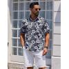 imageCOOFANDY Mens Hawaiian Shirts Short Sleeve Casual Button Down Tropical Beach ShirtBlack  White Floral