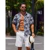 imageCOOFANDY Mens Hawaiian Shirts Short Sleeve Casual Button Down Tropical Beach ShirtBlack  White Floral