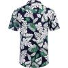 imageCOOFANDY Mens Hawaiian Shirts Short Sleeve Casual Button Down Tropical Beach ShirtBlack  White Green Leaf