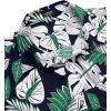 imageCOOFANDY Mens Hawaiian Shirts Short Sleeve Casual Button Down Tropical Beach ShirtBlack  White Green Leaf
