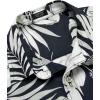 imageCOOFANDY Mens Hawaiian Shirts Short Sleeve Casual Button Down Tropical Beach ShirtBlack  White Leaf