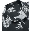 imageCOOFANDY Mens Hawaiian Shirts Short Sleeve Casual Button Down Tropical Beach ShirtBlack  White Pineapple