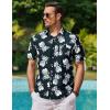imageCOOFANDY Mens Hawaiian Shirts Short Sleeve Casual Button Down Tropical Beach ShirtBlack  White Pineapple