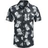imageCOOFANDY Mens Hawaiian Shirts Short Sleeve Casual Button Down Tropical Beach ShirtBlack  White Pineapple
