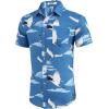 imageCOOFANDY Mens Hawaiian Shirts Short Sleeve Casual Button Down Tropical Beach ShirtBlue  White Crane