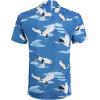 imageCOOFANDY Mens Hawaiian Shirts Short Sleeve Casual Button Down Tropical Beach ShirtBlue  White Crane