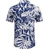 imageCOOFANDY Mens Hawaiian Shirts Short Sleeve Casual Button Down Tropical Beach ShirtBlue  White Floral