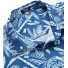 imageCOOFANDY Mens Hawaiian Shirts Short Sleeve Casual Button Down Tropical Beach ShirtBlue  White Plam Leaf