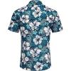 imageCOOFANDY Mens Hawaiian Shirts Short Sleeve Casual Button Down Tropical Beach ShirtGreen  White Floral