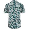 imageCOOFANDY Mens Hawaiian Shirts Short Sleeve Casual Button Down Tropical Beach ShirtGreen  White Leaf