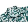 imageCOOFANDY Mens Hawaiian Shirts Short Sleeve Casual Button Down Tropical Beach ShirtGreen  White Leaf