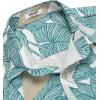 imageCOOFANDY Mens Hawaiian Shirts Short Sleeve Casual Button Down Tropical Beach ShirtGreen  Yellow Leaf