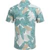imageCOOFANDY Mens Hawaiian Shirts Short Sleeve Casual Button Down Tropical Beach ShirtGreen  Yellow Leaf