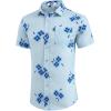 imageCOOFANDY Mens Hawaiian Shirts Short Sleeve Casual Button Down Tropical Beach ShirtLight Blue  Blue Floral