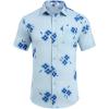 imageCOOFANDY Mens Hawaiian Shirts Short Sleeve Casual Button Down Tropical Beach ShirtLight Blue  Blue Floral