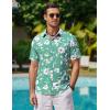 imageCOOFANDY Mens Hawaiian Shirts Short Sleeve Casual Button Down Tropical Beach ShirtLight Green  White Floral
