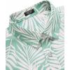 imageCOOFANDY Mens Hawaiian Shirts Short Sleeve Casual Button Down Tropical Beach ShirtLight Green  White Leaf