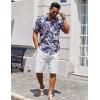 imageCOOFANDY Mens Hawaiian Shirts Short Sleeve Casual Button Down Tropical Beach ShirtNavy Blue  Pink Floral