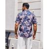 imageCOOFANDY Mens Hawaiian Shirts Short Sleeve Casual Button Down Tropical Beach ShirtNavy Blue  Pink Floral
