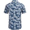 imageCOOFANDY Mens Hawaiian Shirts Short Sleeve Casual Button Down Tropical Beach ShirtNavy Blue  White Leaf