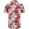 imageCOOFANDY Mens Hawaiian Shirts Short Sleeve Casual Button Down Tropical Beach ShirtPink  Red Floral