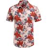 imageCOOFANDY Mens Hawaiian Shirts Short Sleeve Casual Button Down Tropical Beach ShirtPink  Red Floral
