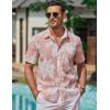 imageCOOFANDY Mens Hawaiian Shirts Short Sleeve Casual Button Down Tropical Beach ShirtPink  White Floral
